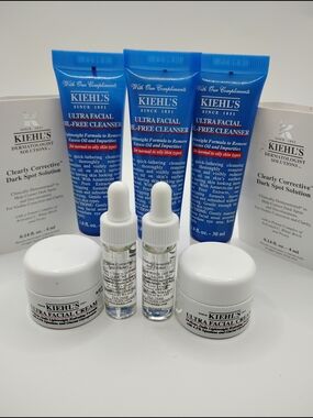 Kiehl's Clearly Corrective Dark Spot Solution,  Facial Cream, & Facial Cleanser
